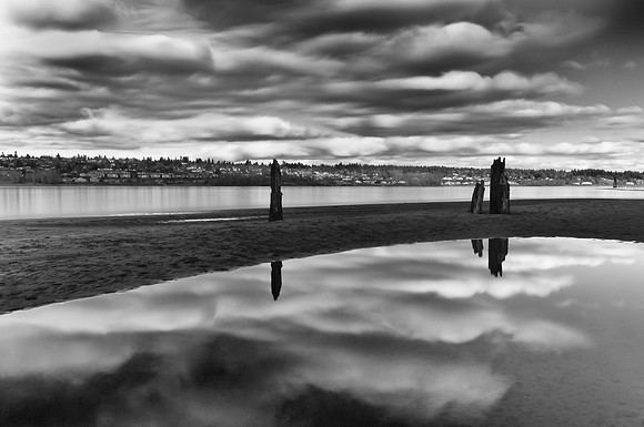 Columbia River Reflection Monochrome
